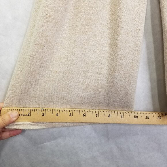 Philosophy Sweater Women's Med Long Bell Sleeve Oatmeal Beige Stretch Knit Top - Picture 7 of 10